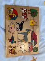 Houten Boerderij Puzzel - Simplex Toys Holland, 2 tot 4 jaar, Gebruikt, 10 tot 50 stukjes, Ophalen of Verzenden