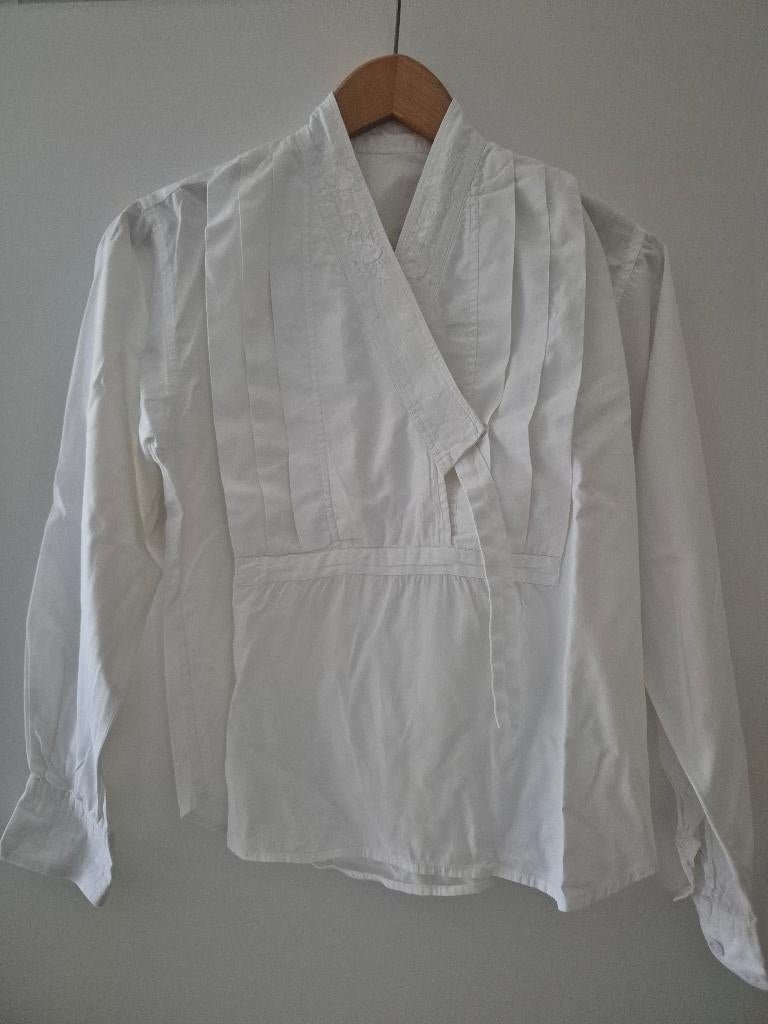 Oosters witte blouse met borduursel maat s katoen, Ophalen of Verzenden, Zo goed als nieuw, Maat 36 (S), Wit
