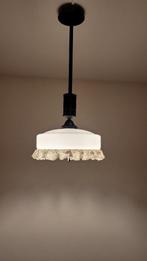 hanglamp antiek uitschuifbaar, glazen kap, Antiek en Kunst, Ophalen