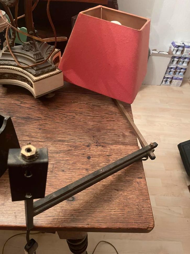 Antieke Zwenklamp, Huis en Inrichting, Lampen | Hanglampen, Gebruikt, Minder dan 50 cm, Metaal, Ophalen of Verzenden