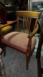 4 Schuitema jugendstil eetkamer armstoelen, Ophalen, Zo goed als nieuw, Bruin, Stof