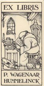 0218 Ex Libris Nederland : Anton Pieck, 1927, Antiek en Kunst, Kunst | Etsen en Gravures, Verzenden