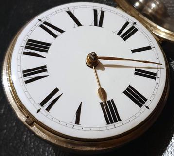 GROOT én ZWAAR zakhorloge in dubb. kast zilver London 1836 beschikbaar voor biedingen