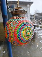 Mooie mozaïek hanglamp met kleurrijk glas, Ophalen, Gebruikt, Glas, Oosters