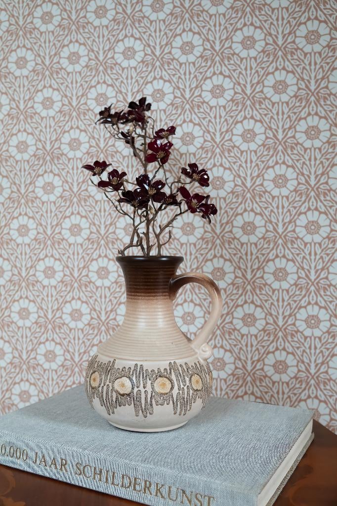 Vintage veb haldensleben vaas east germany, Gebruikt, Overige kleuren, Aardewerk of Porselein, Ophalen of Verzenden