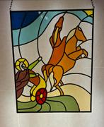 Glas in Lood Paneel met Paard en Wagen, Ophalen of Verzenden
