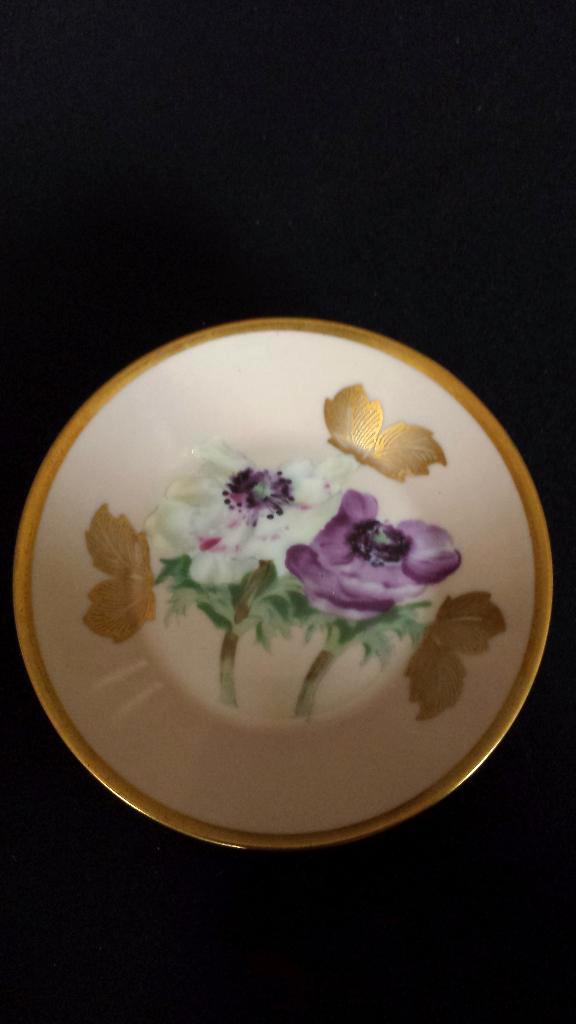 Luxe Bonbon Bordje ANNEMONEN / Petit Four bordje / Theetip, Verzamelen, Porselein, Kristal en Bestek, Zo goed als nieuw, Bord of Schaal