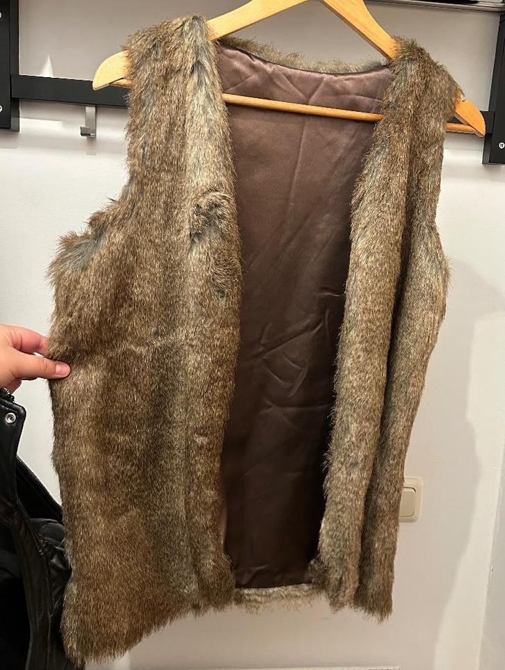 bont vest/ teddy jas met halve arm, Kleding | Dames, Jassen | Winter, Nieuw, Maat 38/40 (M), Beige, Ophalen of Verzenden