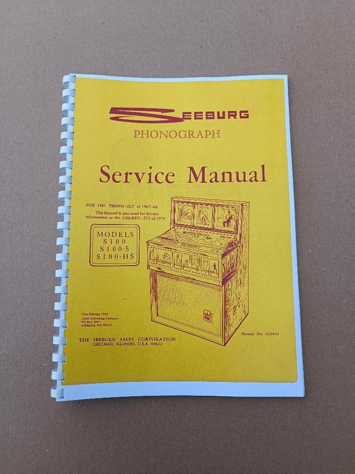 Service Manual: Seeburg Phonojet S100 (1967) jukebox nieuw !, Verzamelen, Automaten | Jukeboxen, Nieuw, Seeburg, 1950 tot 1960