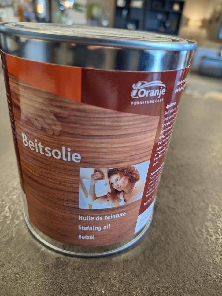 Oranje Furniture care Beitsolie hout Antraciet/moeras kleur., Huis en Inrichting, Schoonmaakartikelen, Overige typen, Ophalen of Verzenden