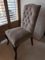 6 Queen ann eetkamerstoelen beige gecapitonneerd cabriole, Huis en Inrichting, Stoelen, Ophalen, Gebruikt, Overige kleuren, Royal