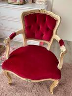 Antieke Queen Anne Stijl Stoel - Brocante Charme, Huis en Inrichting, Stoelen, Ophalen, Gebruikt, Eén, Rood