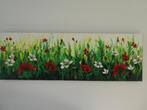 Schilderij. Bloemen. Afm. 150 x 50 cm. Olieverf op canvas., Ophalen of Verzenden