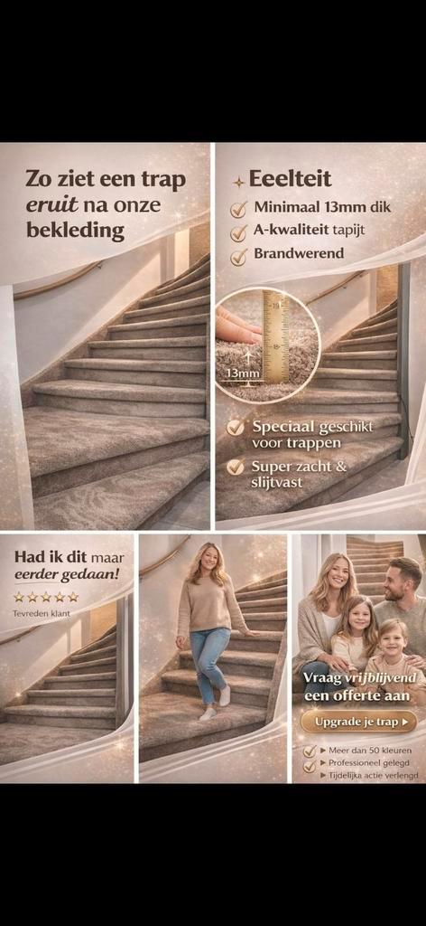 Traprenovatie met tapijt - 13 treden, Diensten en Vakmensen, Overige Diensten