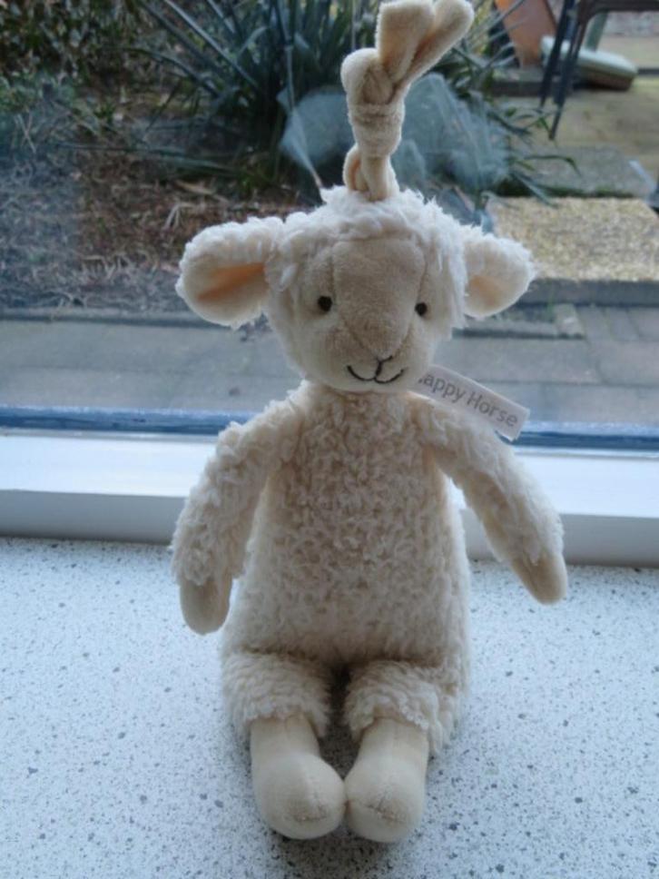 Muziekknuffel schaap schaapje lammetje merk Happy Horse, Kinderen en Baby's, Speelgoed | Knuffels en Pluche, Gebruikt, Overige typen