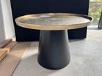 Bronzen Blad Salontafel, Huis en Inrichting, Tafels | Bijzettafels, 45 tot 60 cm, Gebruikt, Rond, Ophalen of Verzenden