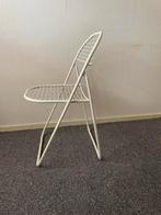4 Vintage draadstoelen, Huis en Inrichting, Ophalen, Gebruikt, Wit, Vintage Retro