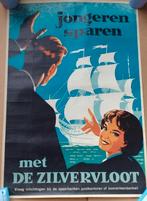 Affiche Jongeren sparen met Zilvervloot, Verzamelen, Ophalen of Verzenden, A1 t/m A3, Reclame, Rechthoekig Staand