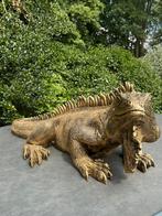 Leguaan goud beeld vijver zwembad reptiel, Tuin en Terras, Tuinbeelden, Ophalen, Nieuw, Kunststof, Dierenbeeld