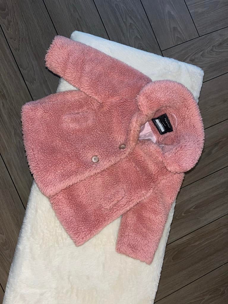 Roze Teddy Jasje Primark - Maat 6-9 maanden, Ophalen of Verzenden, Zo goed als nieuw, Meisje, Jasje