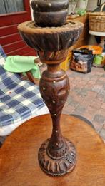 antieke staande asbak van houtsnijwerk, Antiek en Kunst, Antiek | Woonaccessoires, Ophalen of Verzenden