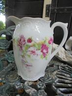 Grote Melk- of Waterkan met roze roos / bloemen / bloesem, Antiek en Kunst, Ophalen of Verzenden