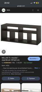 Zwart Tv Meubel - Kallax Stijl, Huis en Inrichting, Kasten | Televisiemeubels, Ophalen, Overige materialen, 100 tot 150 cm, Zo goed als nieuw