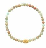 Mas Jewelz Serpentijn edelsteen armband goud, Overige kleuren, Ophalen of Verzenden, Zo goed als nieuw, Elastiek