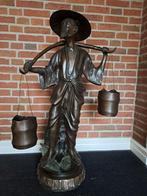 Bronzen beeld van een Aziatische waterdrager, Antiek en Kunst, Ophalen of Verzenden