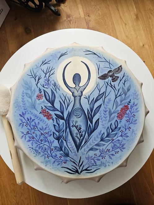 Shaman drum Gaia with handle Tree of life 17 inches ,schaman, Muziek en Instrumenten, Percussie, Zo goed als nieuw, Trommel, Ophalen