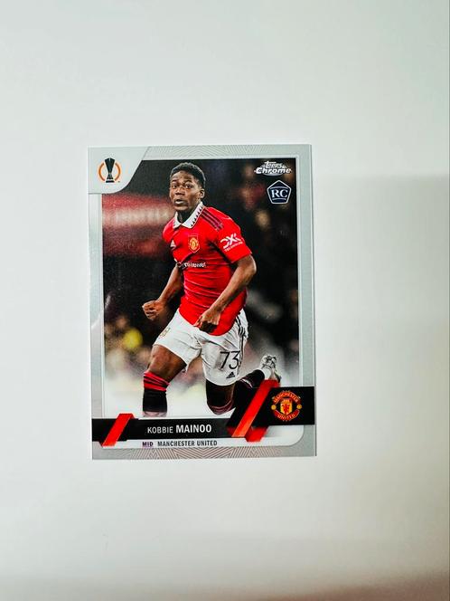 Kobbie Mainoo Rookie, Manchester United, Topps Chrome 2023, Verzamelen, Sportartikelen en Voetbal, Zo goed als nieuw, Ajax, Verzenden