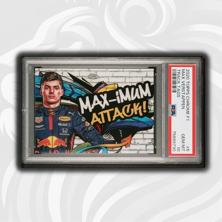 PSA10 - Max Verstappen - Track Tags #TT5 - Topps Chrome 2020, Verzamelen, Complete verzamelingen en Collecties, Verzenden