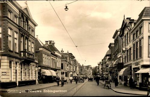 Groningen Nieuwe Ebbingestraat Sparo FOTOKAART, Verzamelen, Ansichtkaarten | Nederland, Ongelopen, Groningen, 1920 tot 1940, Verzenden