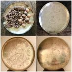 Vintage messing schaal met Chinese tekens, Ophalen of Verzenden, Gebruikt, Rond