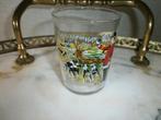 Vintage glaasje Reims France mt jachttafereel hert en honden, Ophalen of Verzenden, Zo goed als nieuw, Borrel- of Shotglas