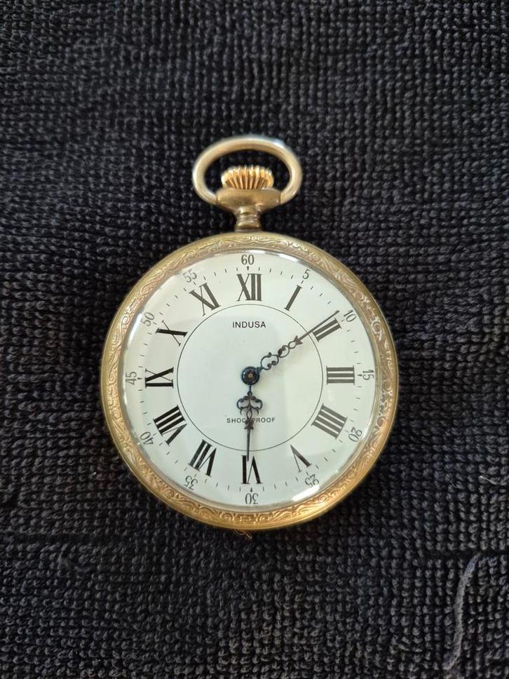 Indusa Zakhorloge - Shockproof & Gegraveerd, Sieraden, Tassen en Uiterlijk, Horloges | Antiek, Zakhorloge, Overige merken, Overige materialen