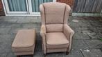 Gratis ophalen 4 kamerstoel en hocker, Ophalen, Gebruikt, Wicker, Hocker
