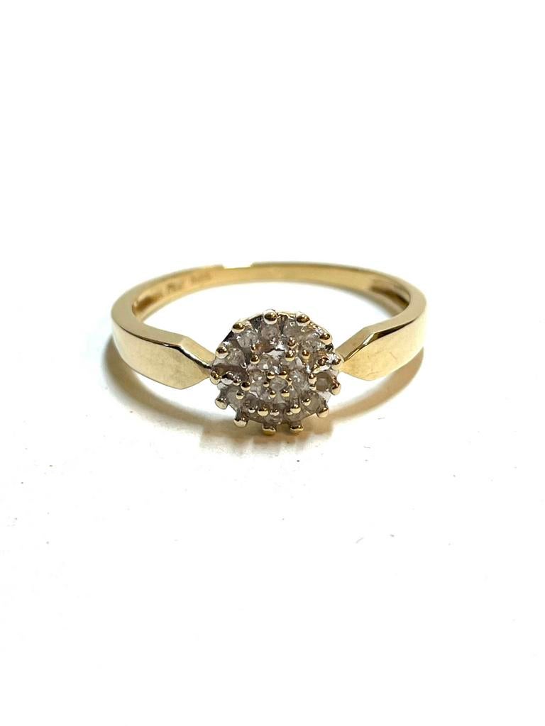 14k gouden ring met diamanten, 18 tot 19, -, -, Ophalen of Verzenden