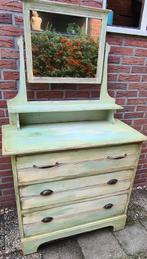 Brocante ladenkast met spiegel kaptafel wastafelmeubel, Ophalen, 5 laden of meer, 50 tot 100 cm, Zo goed als nieuw