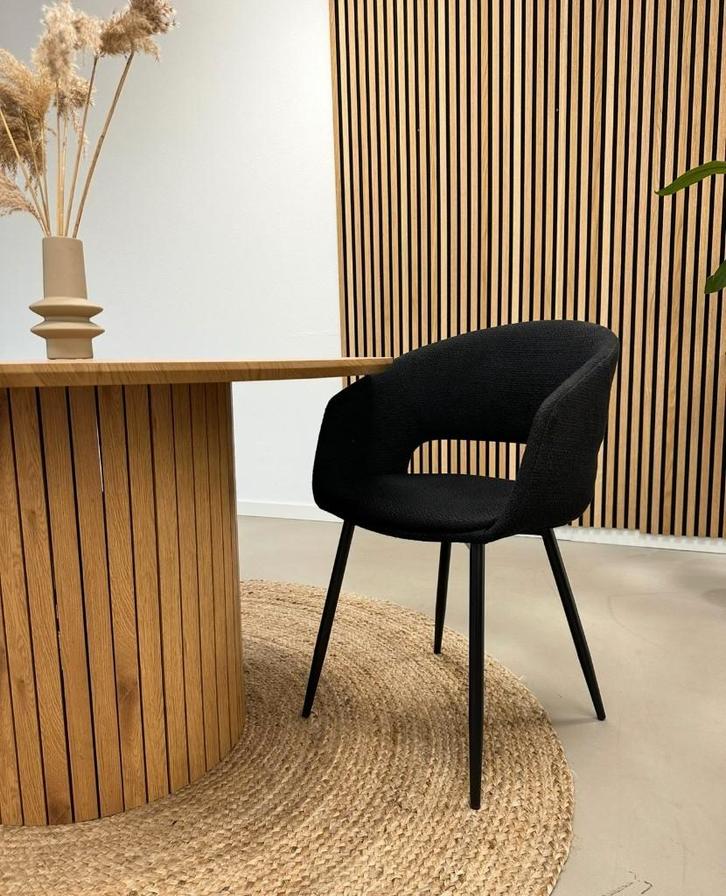 4x Kick eetkamerstoel Dean zwart, Huis en Inrichting, Stoelen, Nieuw, Vier, Stof, Zwart, Ophalen of Verzenden