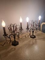 Antieke girandoles met kristallen pegels p/st 89.95, Antiek en Kunst, Ophalen of Verzenden