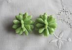 Vintage Oorclips - jaren '50, Ophalen of Verzenden, Groen, Overige materialen