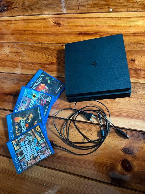 Ps4 Slim 500GB, Spelcomputers en Games, Spelcomputers | Sony PlayStation 4, Zo goed als nieuw, Slim, 500 GB, Met 1 controller