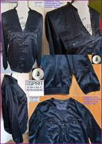 ESPRIT zwart-antraciet satijnen blouse maat 40, Maat 38/40 (M), Ophalen of Verzenden, Zo goed als nieuw, Grijs