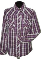 Silver Creek geruit overhemd, paars, Mt. XL, Verzenden, Paars, Zo goed als nieuw, Halswijdte 43/44 (XL)