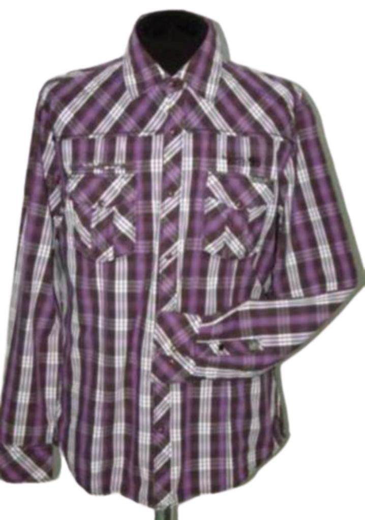 Silver Creek geruit overhemd, paars, Mt. XL, Kleding | Heren, Overhemden, Zo goed als nieuw, Halswijdte 43/44 (XL), Paars, Verzenden