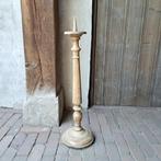 Oude brocante houten kandelaar hoogte 69cm *Etage3*, Gebruikt, ., Ophalen of Verzenden, .