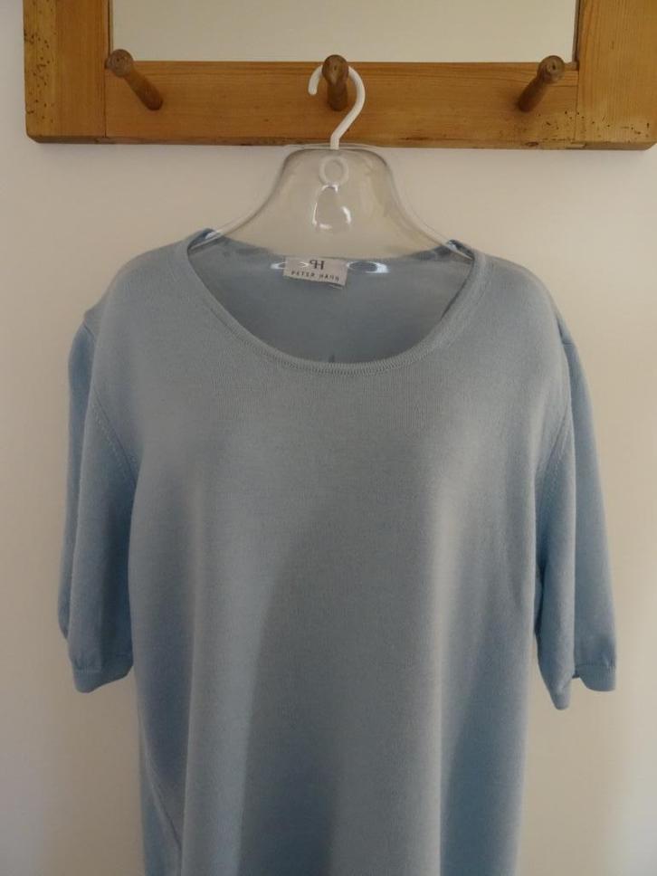 Peter Hahn top - mt 46 - 100 % wol., Kleding | Dames, Tops, Zo goed als nieuw, Maat 46/48 (XL) of groter, Blauw, Korte mouw, Verzenden