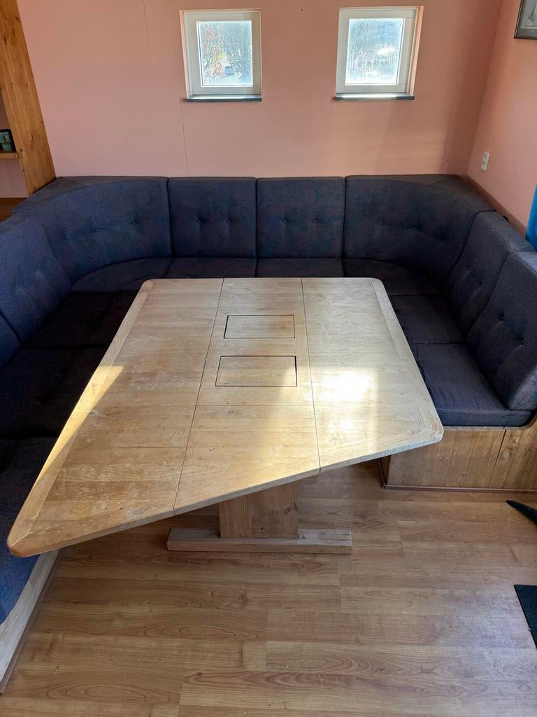 Hoekbank met houten frame, 250 tot 300 cm, Gebruikt, Hoekbank, Ophalen of Verzenden