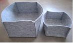 2x grijze vilten mand, Huis en Inrichting, Woonaccessoires | Schalen en Manden, Ophalen, Overige materialen, Mand, Zo goed als nieuw